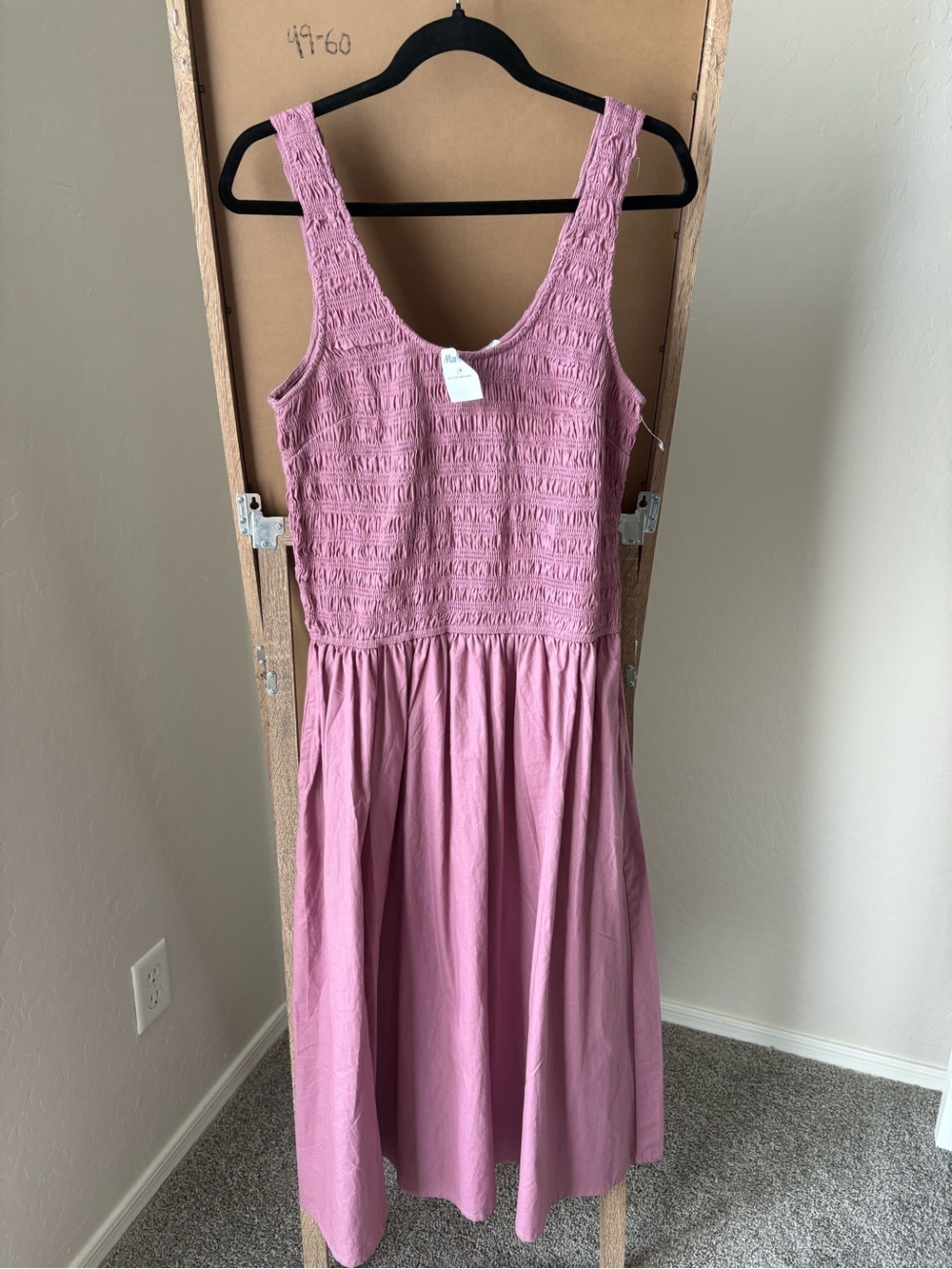 Sincerely Jules Mauve Pink Smocked Midi Dress